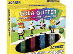 Cola Colorida Acrilex Glitter com 6 cores