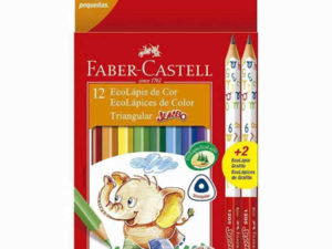 Lápis de Cor Faber Castell Jumbo 12 Cores + 2 Lápi