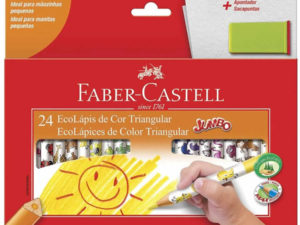 Lápis de Cor Faber Castell Jumbo 24 Cores + Apontador